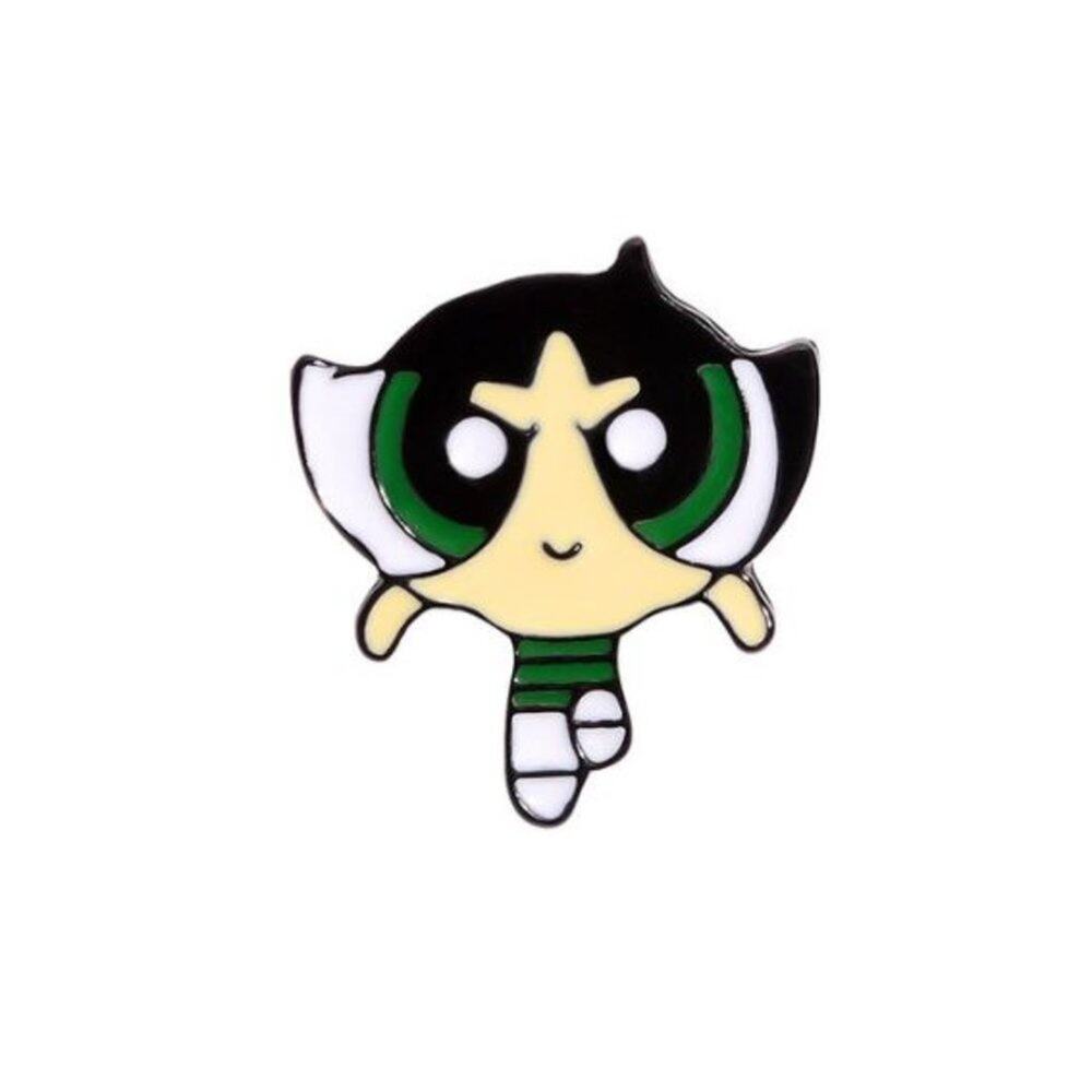 Buttercup Powerpuff Girls Blue Pin Brooch